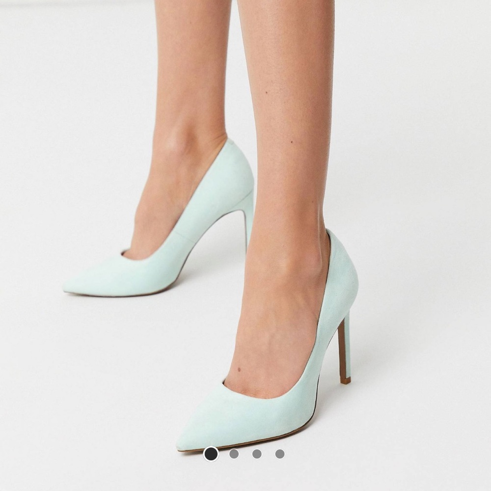 ASOS DESIGN Porto pointed high heeled pumps in peppermint green